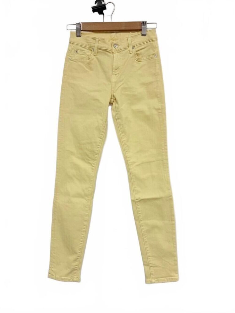 7 For All Mankind Women’s 25 Yellow Skinny Jeans Stretch Denim NWOT